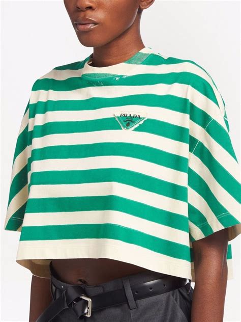 prada striped top|Prada 2021 Striped Crop Top .